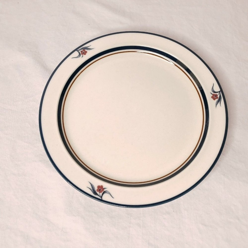 Vintage Macys The Cellar Japan Set of 3 PERIMETER Salad Plate 7.25 in Flowers